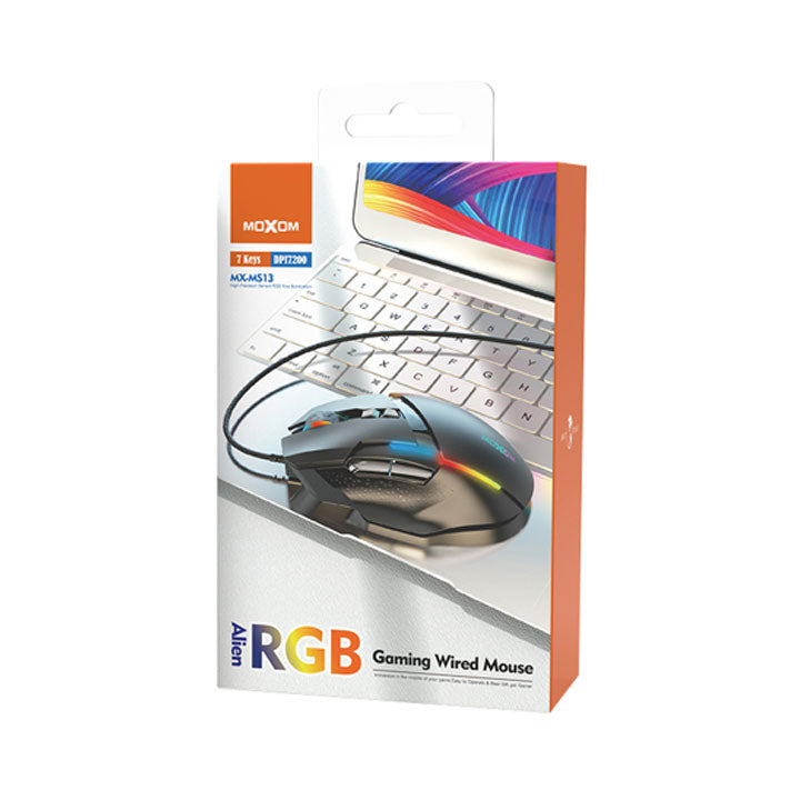 Moxom MX-MS13 Alien RGB LED Gaming Wired Mouse