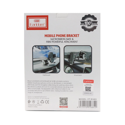 Earldom EH93 Car Mobile Phone Bracket 360 Rotation Safe & Firm Powerful Attachment