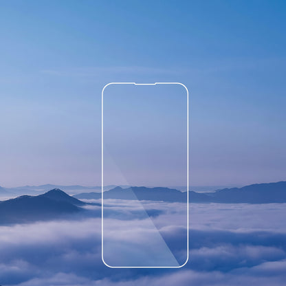 Ultra clear tempered glass with mountain and cloud background