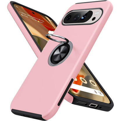 Google Pixel 9 Pro XL Case, Slim Fit Phone Cover with Metal Ring Holder