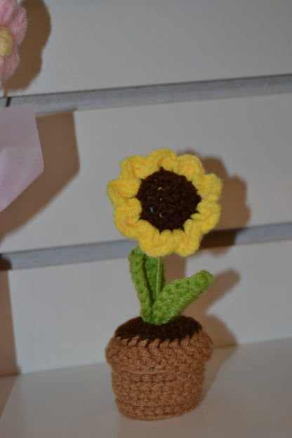 Crochet Gift | Blooming Flower Pot (knitted) -01
