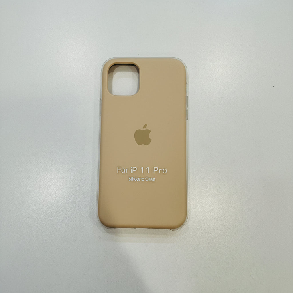 Clear phone case with Apple logo and text for iPhone 11 Pro on a white background