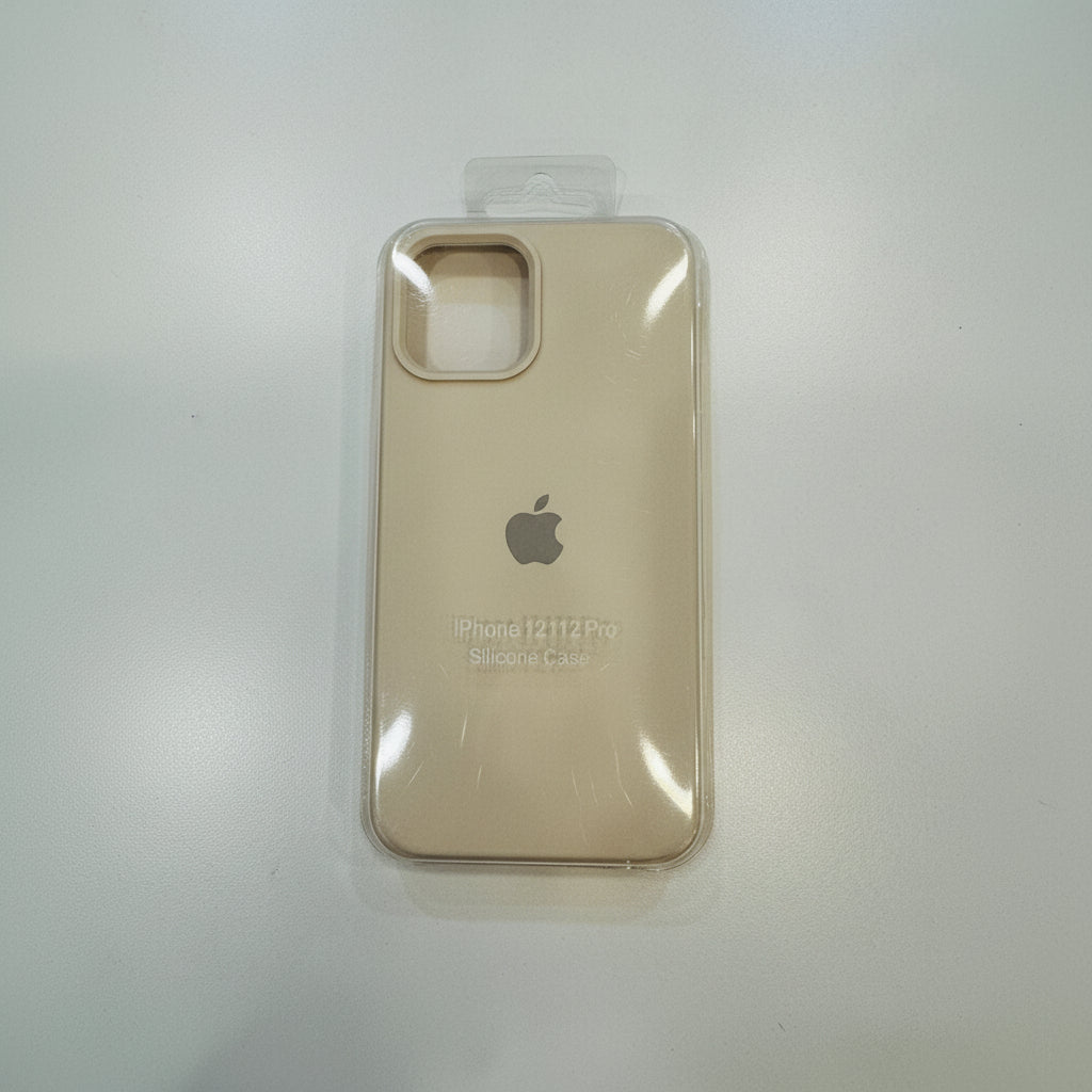 Clear phone case with Apple logo on a white background