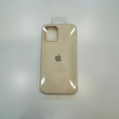 Clear phone case with Apple logo on a white background