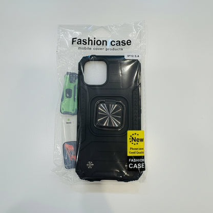 Black phone case in packaging with 'Fashion Case' branding on a white background