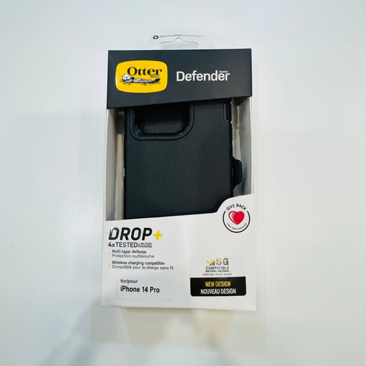 OtterBox Defender phone case packaging for iPhone 14 Pro on a white background