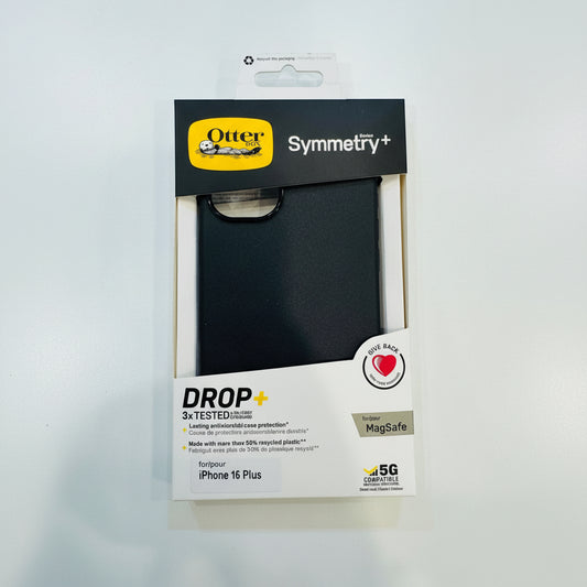 OtterBox Symmetry+ phone case packaging on a white background