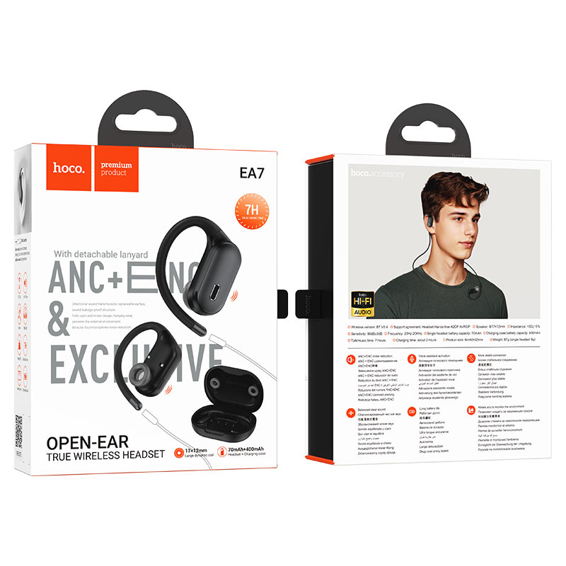 hoco.-TWS headset “EA7 Suerte” OWS ear-hook ANC + ENC