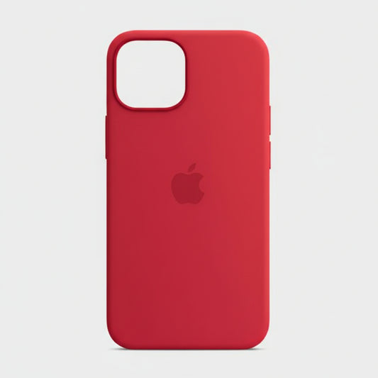 Red phone case with Apple logo on a white background